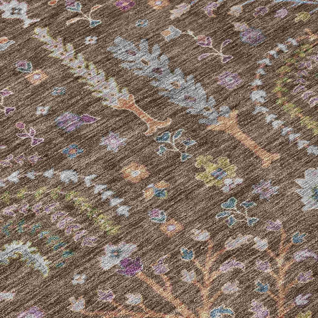 LOOMLAN Rugs Percy Brown Washable Indoor-Outdoor Rug