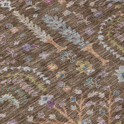 LOOMLAN Rugs Percy Brown Washable Indoor-Outdoor Rug