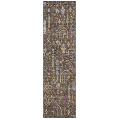 LOOMLAN Rugs Percy Brown Washable Indoor-Outdoor Rug