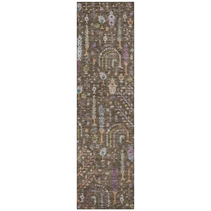 LOOMLAN Rugs Percy Brown Washable Indoor-Outdoor Rug