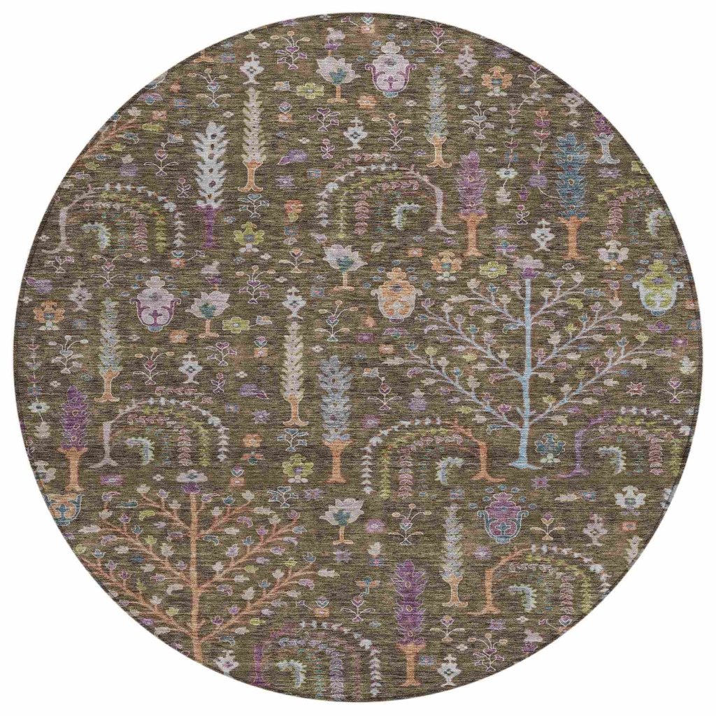 LOOMLAN Rugs Percy Brown Washable Indoor-Outdoor Rug