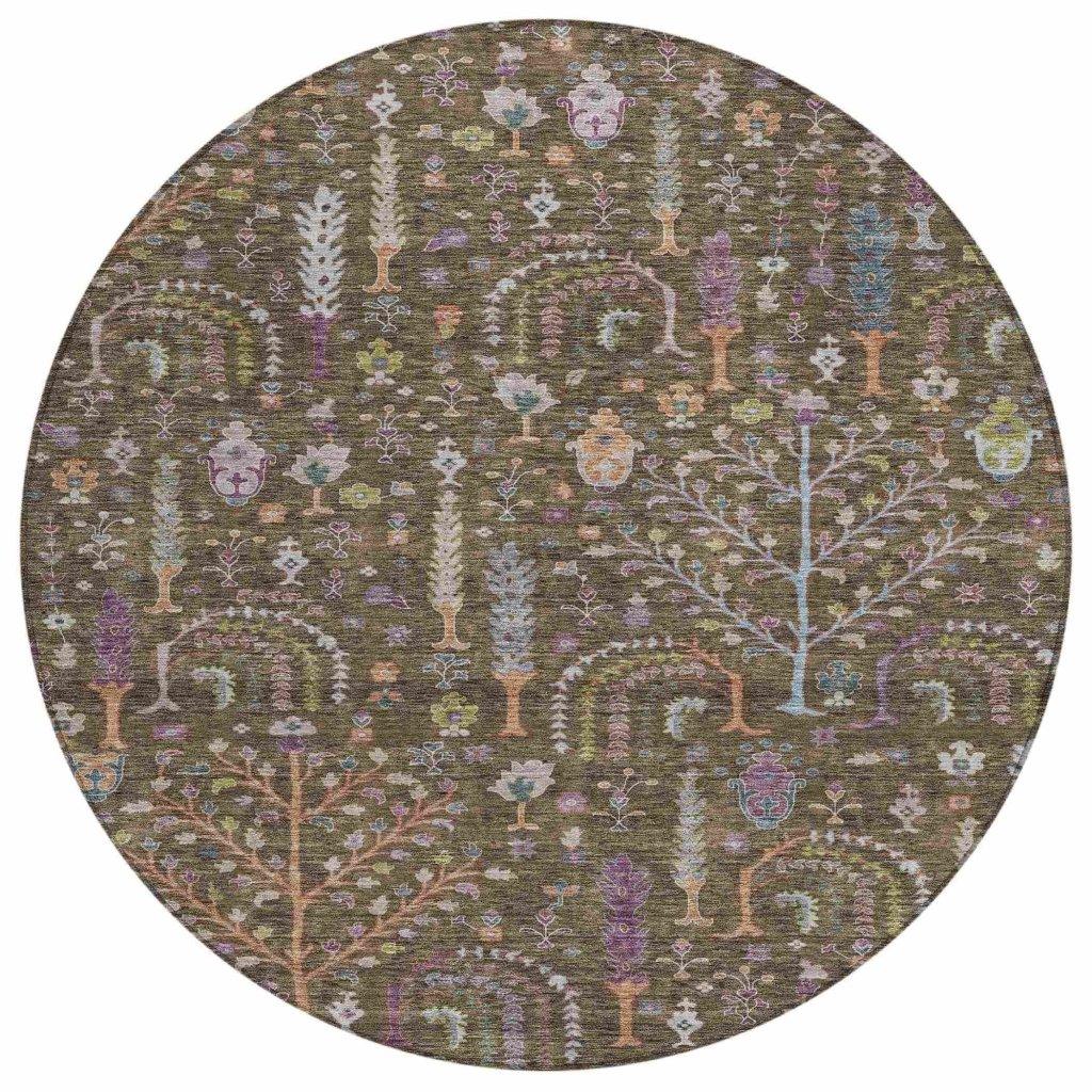 LOOMLAN Rugs Percy Brown Washable Indoor-Outdoor Rug