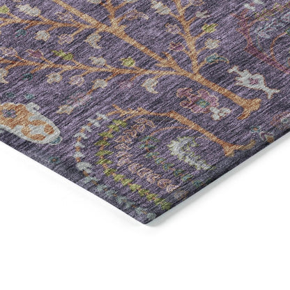 LOOMLAN Rugs Percy Purple Washable Indoor-Outdoor Rug