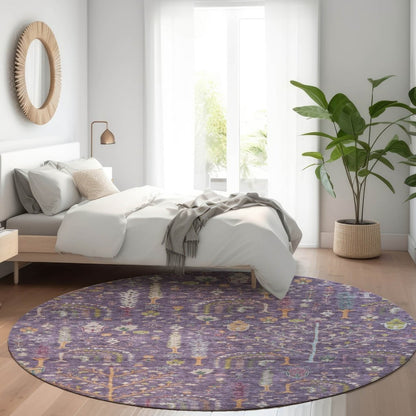 LOOMLAN Rugs Percy Purple Washable Indoor-Outdoor Rug