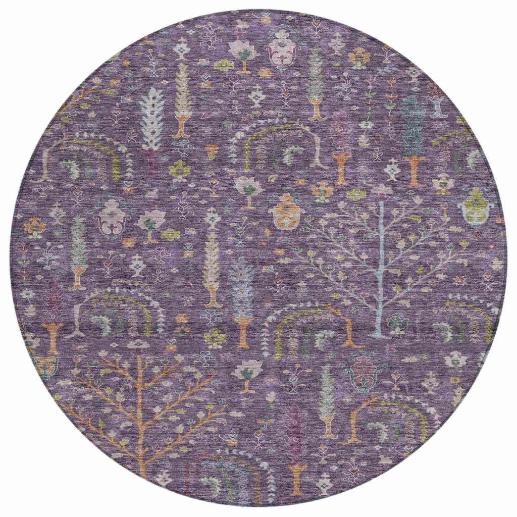 LOOMLAN Rugs Percy Purple Washable Indoor-Outdoor Rug
