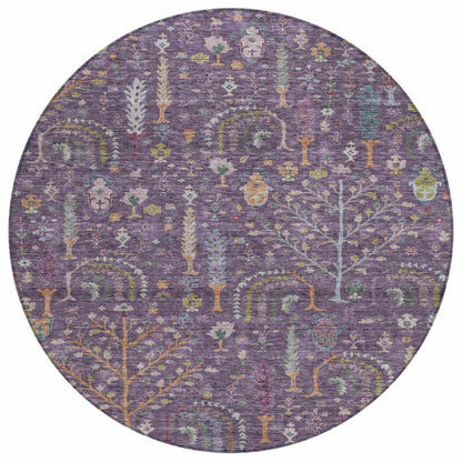 LOOMLAN Rugs Percy Purple Washable Indoor-Outdoor Rug