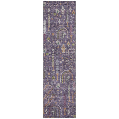 LOOMLAN Rugs Percy Purple Washable Indoor-Outdoor Rug