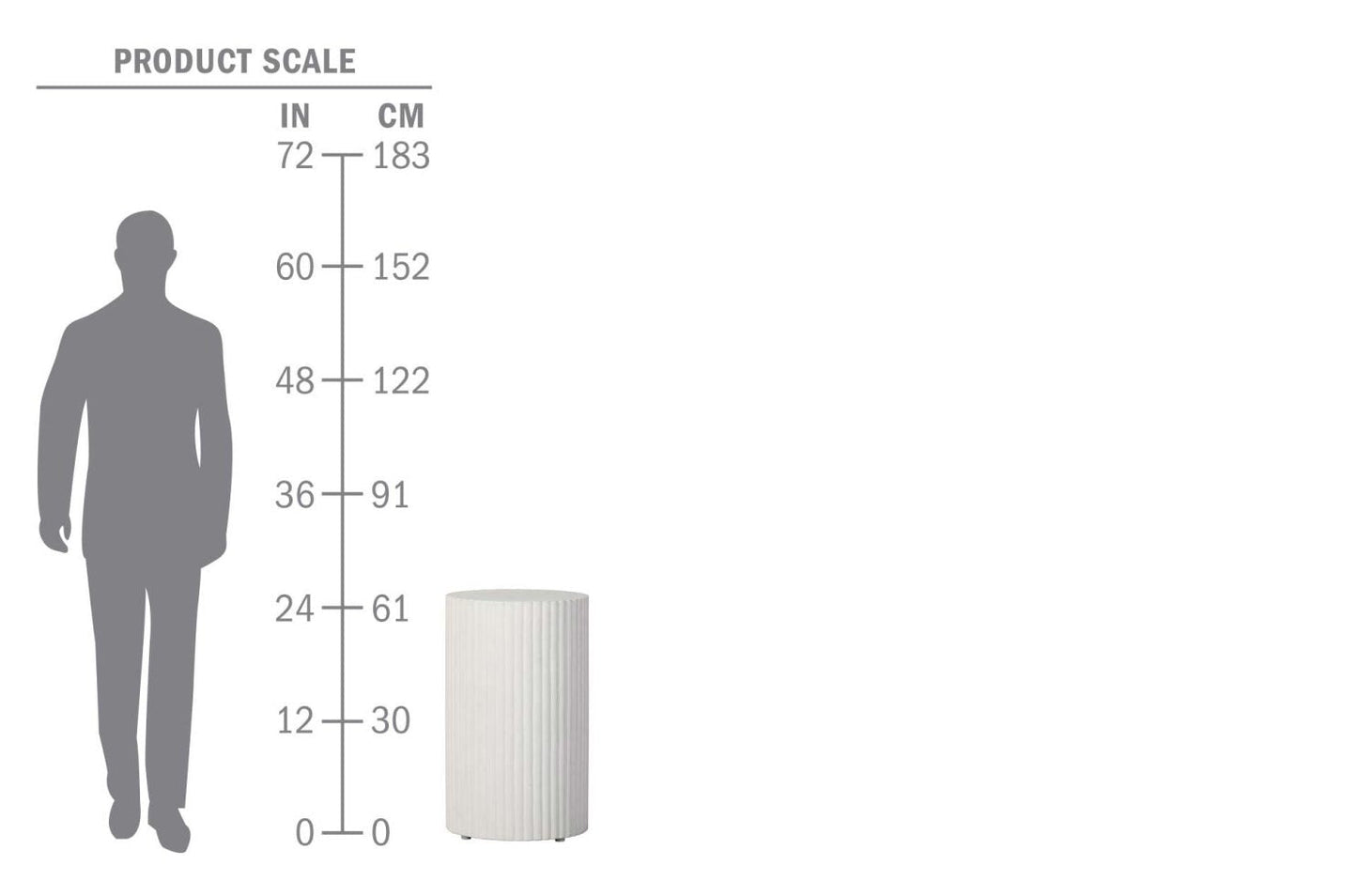 Scallop Accent Table Tall - Grey Outdoor End Table