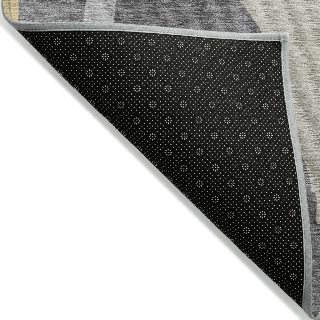 LOOMLAN Rugs Petala Black Washable Indoor-Outdoor Rug