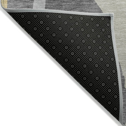 LOOMLAN Rugs Petala Black Washable Indoor-Outdoor Rug