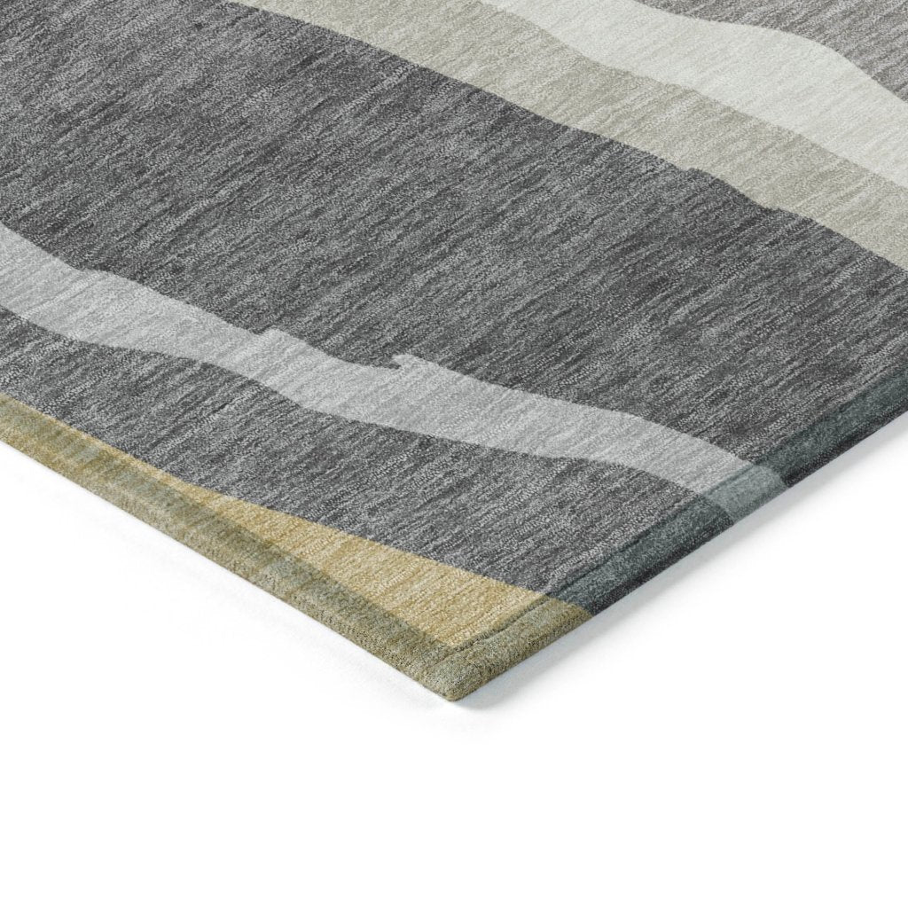 LOOMLAN Rugs Petala Black Washable Indoor-Outdoor Rug