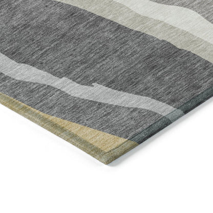 LOOMLAN Rugs Petala Black Washable Indoor-Outdoor Rug
