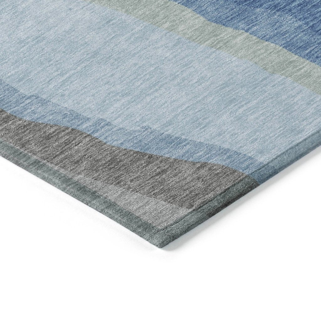 LOOMLAN Rugs Petala Blue Washable Indoor-Outdoor Rug