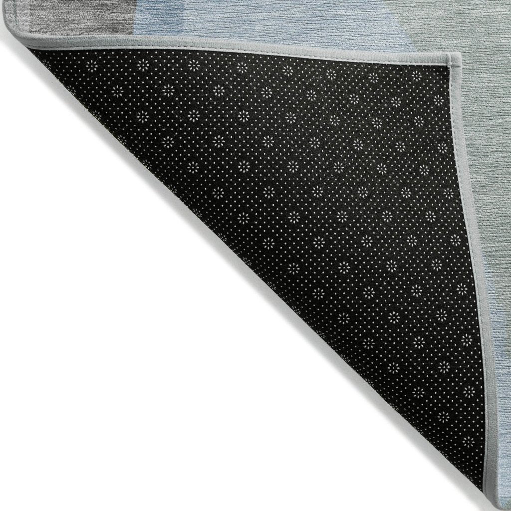 LOOMLAN Rugs Petala Blue Washable Indoor-Outdoor Rug