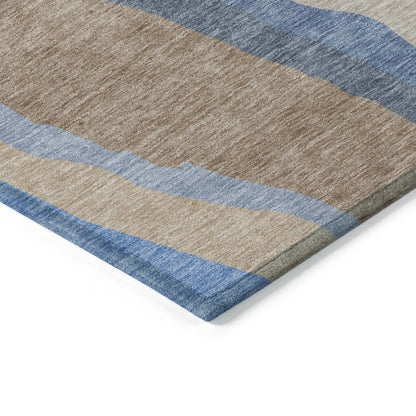LOOMLAN Rugs Petala Brown Washable Indoor-Outdoor Rug