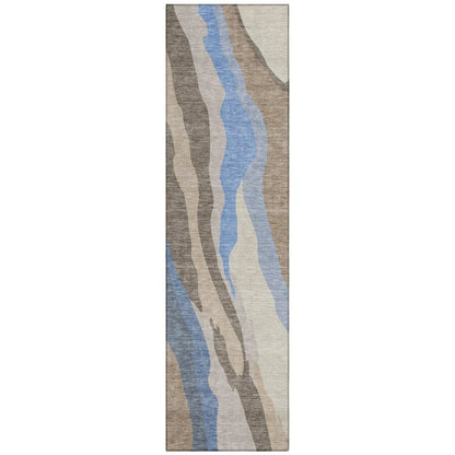 LOOMLAN Rugs Petala Brown Washable Indoor-Outdoor Rug