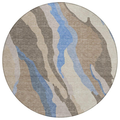LOOMLAN Rugs Petala Brown Washable Indoor-Outdoor Rug