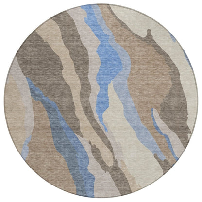 LOOMLAN Rugs Petala Brown Washable Indoor-Outdoor Rug