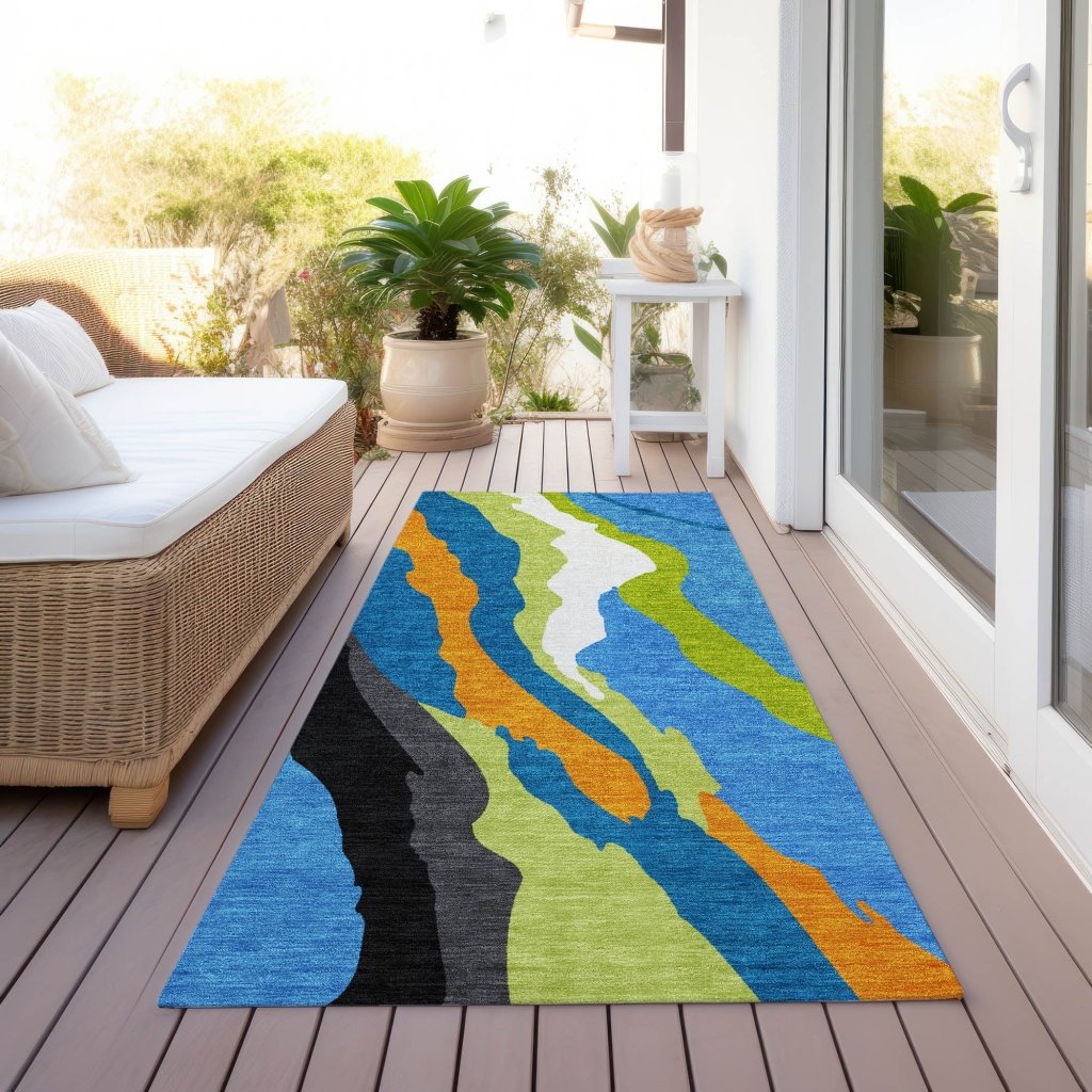 LOOMLAN Rugs Petala Denim Washable Indoor-Outdoor Rug
