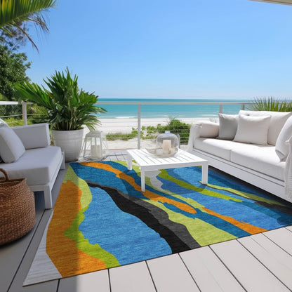 LOOMLAN Rugs Petala Denim Washable Indoor-Outdoor Rug