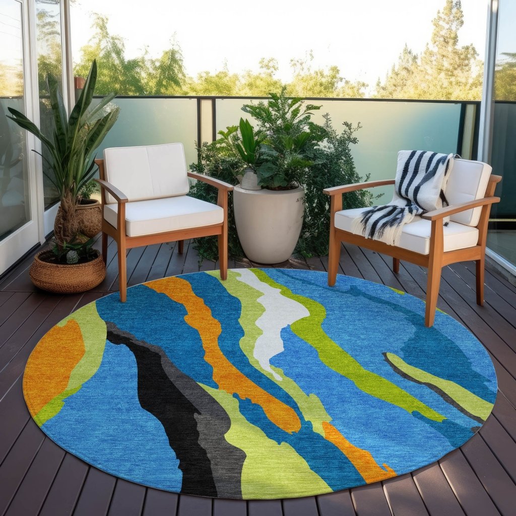LOOMLAN Rugs Petala Denim Washable Indoor-Outdoor Rug