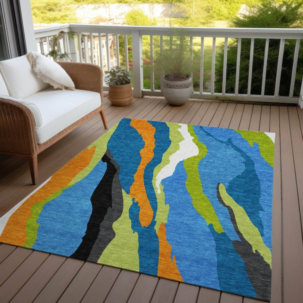 LOOMLAN Rugs Petala Denim Washable Indoor-Outdoor Rug