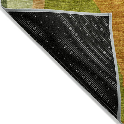 LOOMLAN Rugs Petala Green Washable Indoor-Outdoor Rug