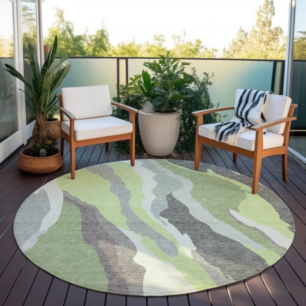 Petala Mint Washable Indoor - Outdoor Rug - LOOMLAN - LOOMLAN Rugs - Outdoor Rugs