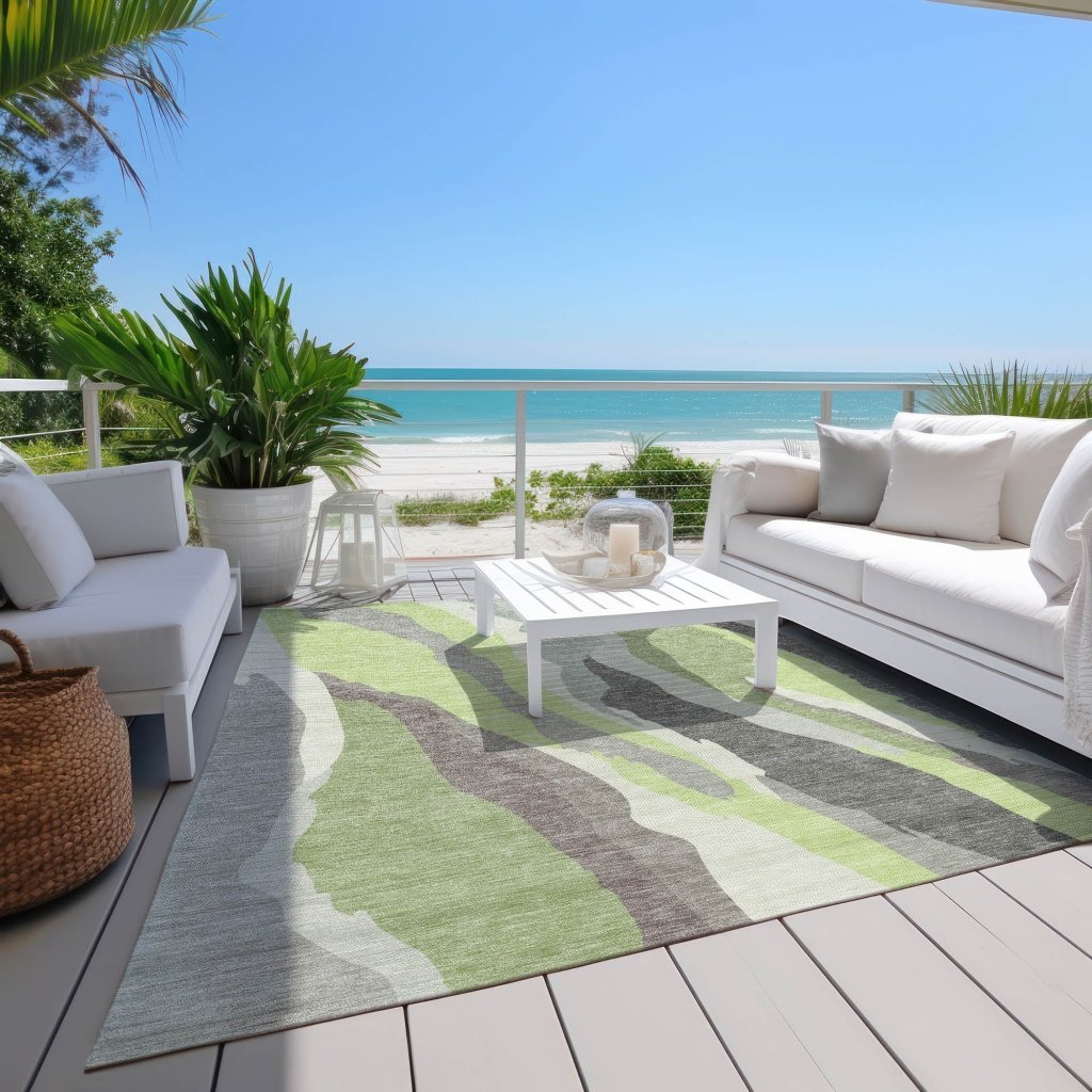 Petala Mint Washable Indoor - Outdoor Rug - LOOMLAN - LOOMLAN Rugs - Outdoor Rugs