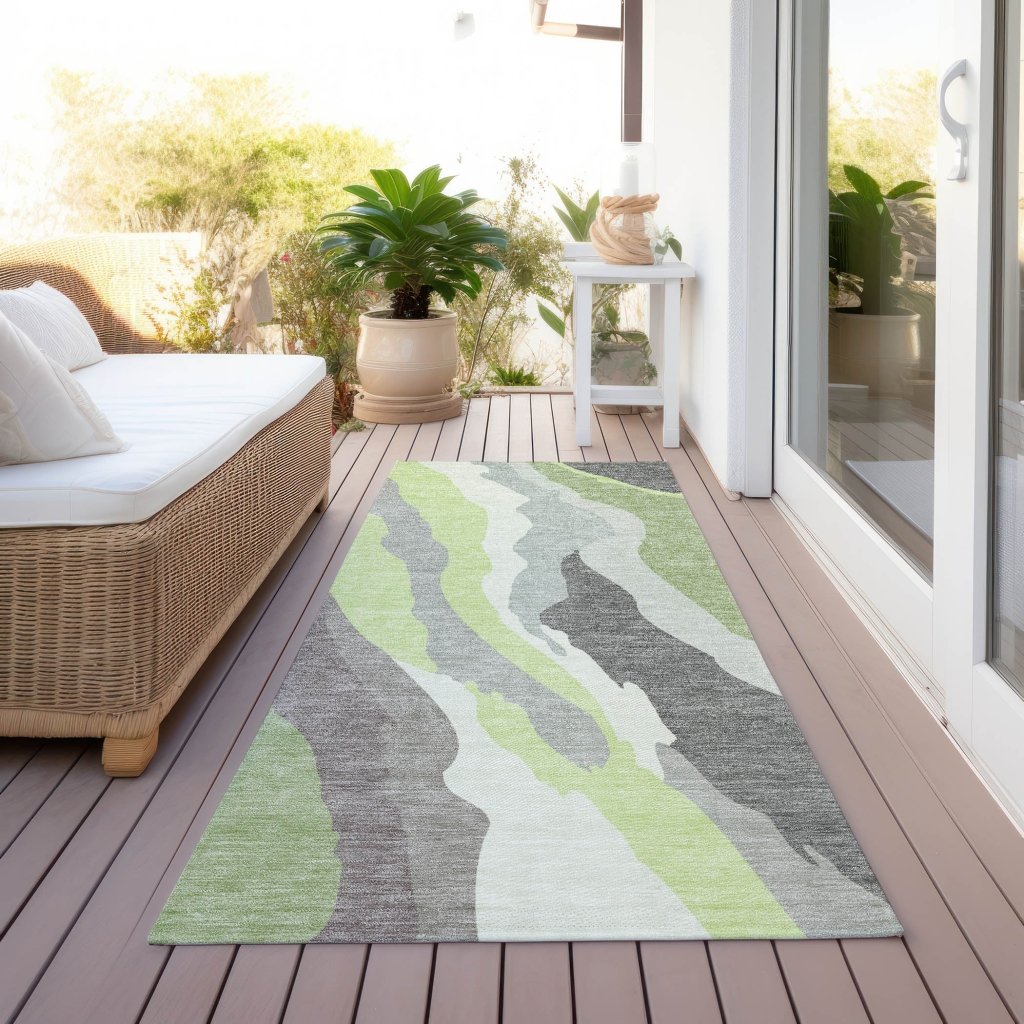 Petala Mint Washable Indoor - Outdoor Rug - LOOMLAN - LOOMLAN Rugs - Outdoor Rugs