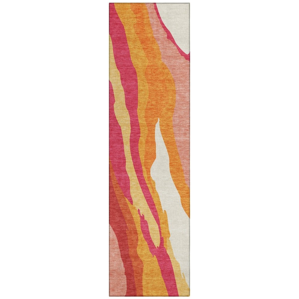 LOOMLAN Rugs Petala Pink Washable Indoor-Outdoor Rug