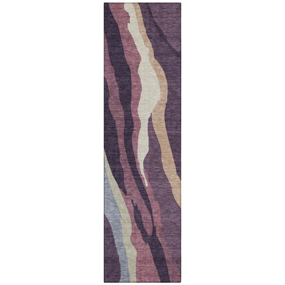 LOOMLAN Rugs Petala Plum Washable Indoor-Outdoor Rug