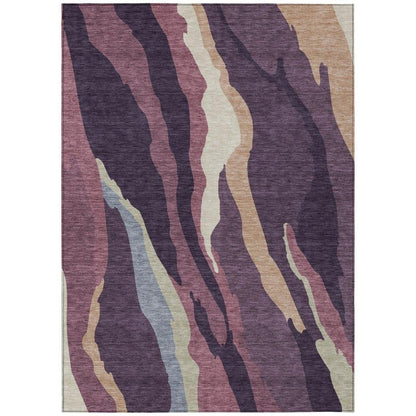 LOOMLAN Rugs Petala Plum Washable Indoor-Outdoor Rug