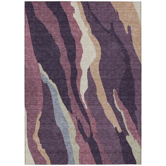 LOOMLAN Rugs Petala Plum Washable Indoor-Outdoor Rug