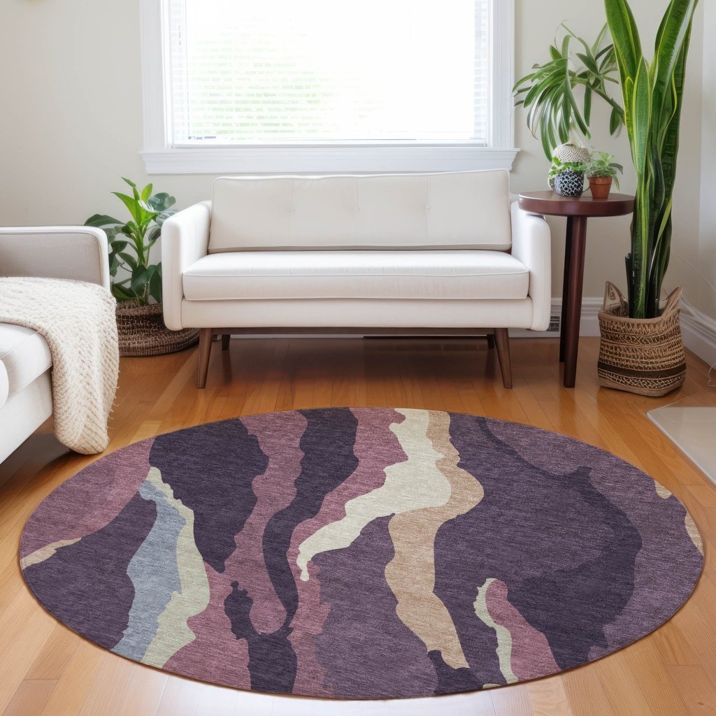 LOOMLAN Rugs Petala Plum Washable Indoor-Outdoor Rug