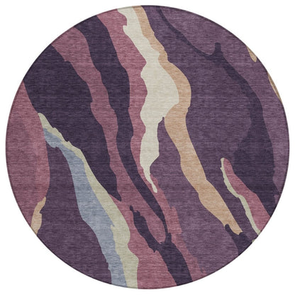 LOOMLAN Rugs Petala Plum Washable Indoor-Outdoor Rug
