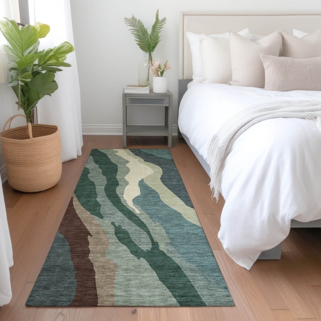 LOOMLAN Rugs Petala Sage Washable Indoor-Outdoor Rug