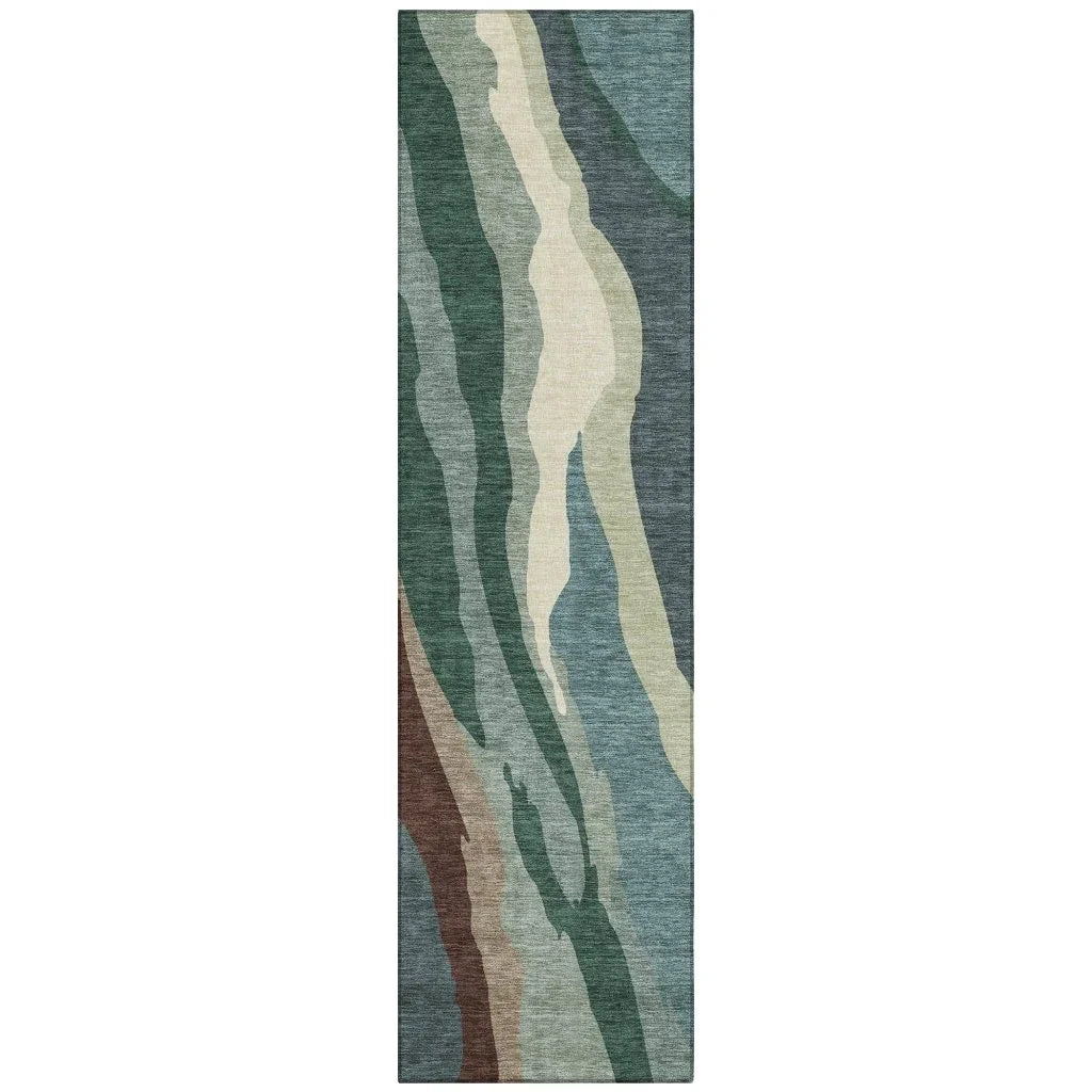 LOOMLAN Rugs Petala Sage Washable Indoor-Outdoor Rug