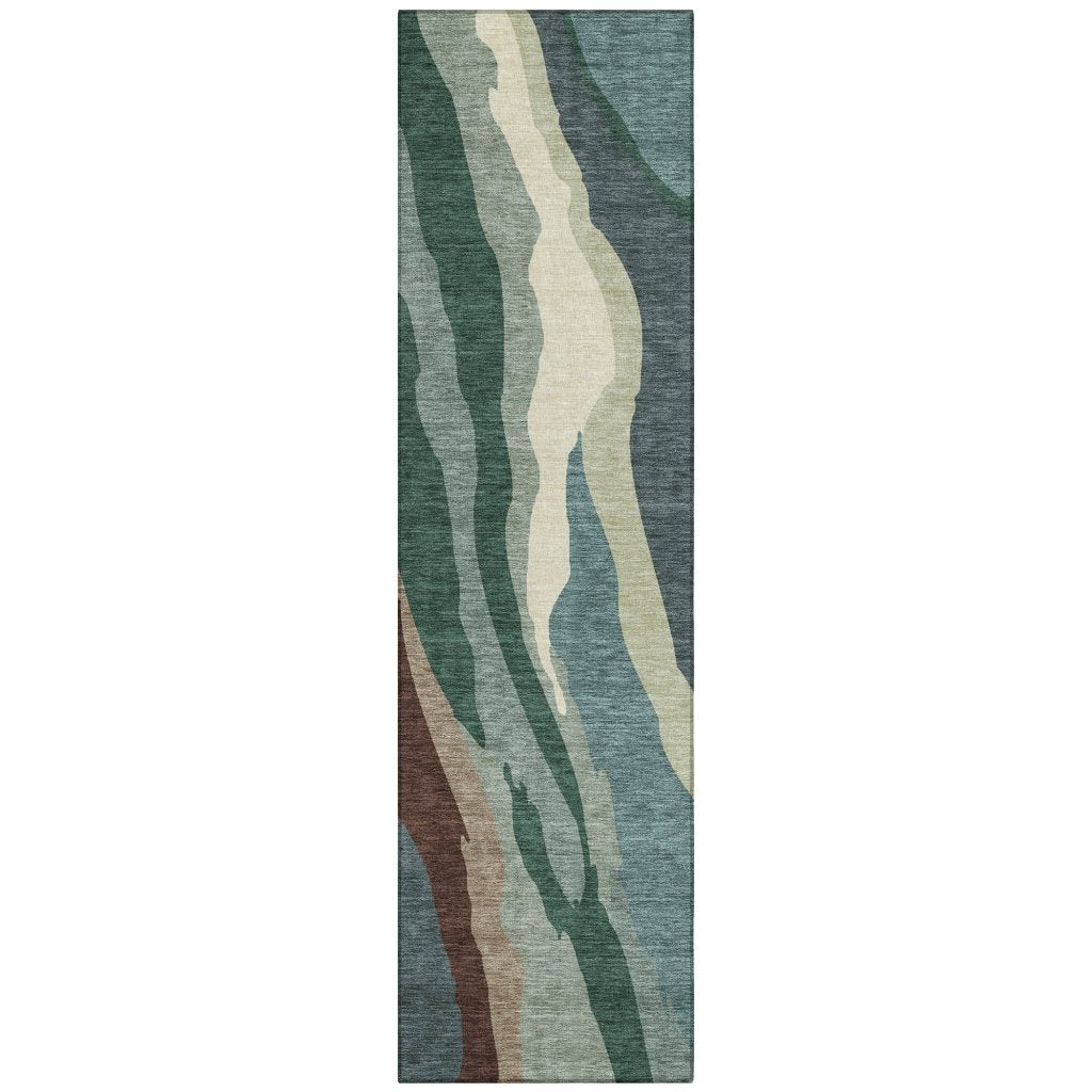 LOOMLAN Rugs Petala Sage Washable Indoor-Outdoor Rug