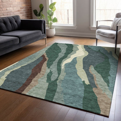 LOOMLAN Rugs Petala Sage Washable Indoor-Outdoor Rug