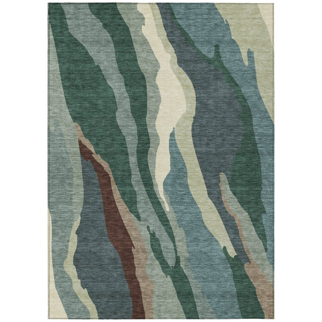 LOOMLAN Rugs Petala Sage Washable Indoor-Outdoor Rug