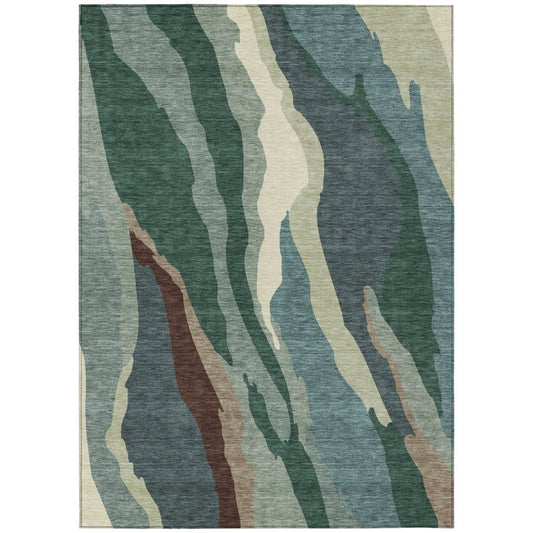 LOOMLAN Rugs Petala Sage Washable Indoor-Outdoor Rug