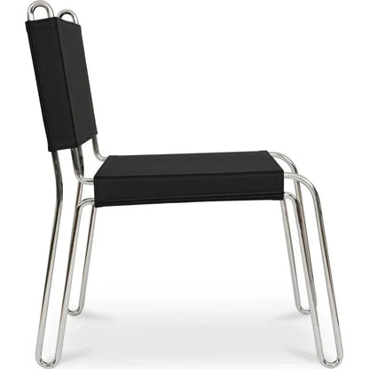 Petra Black Leather Armless Accent Chair - LOOMLAN - Moe's Home - Accent Chairs