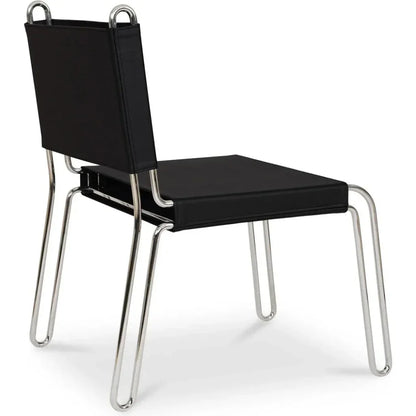 Petra Black Leather Armless Accent Chair - LOOMLAN - Moe's Home - Accent Chairs