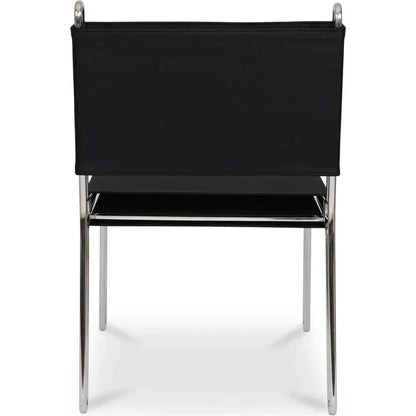 Petra Black Leather Armless Accent Chair - LOOMLAN - Moe's Home - Accent Chairs