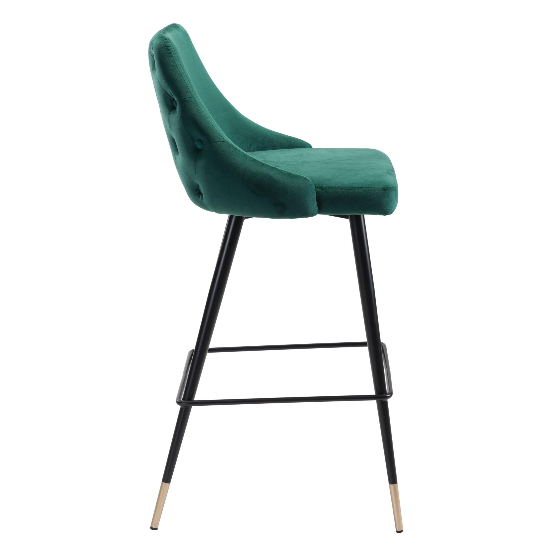 Piccolo Bar Chair Green - Sideboards and Things Accents_Black, Accents_Gold, Back Type_With Back, Brand_Zuo Modern, Color_Black, Color_Gold, Color_Green, Depth_20-30, Finish_Powder Coated, Height_40-50, Materials_Metal, Metal Type_Steel, Product Type_Bar Height, Upholstery Type_Fabric Blend, Upholstery Type_Polyester, Width_10-20