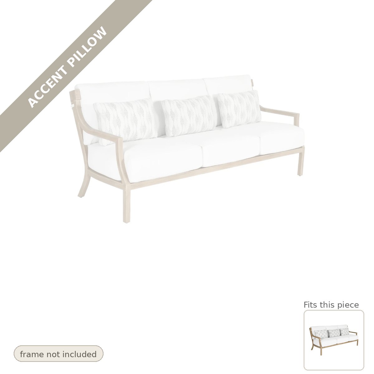 Pillow: Accent Pillow, Nicoya Cushioned Deep Seating 3 Seater Sofa