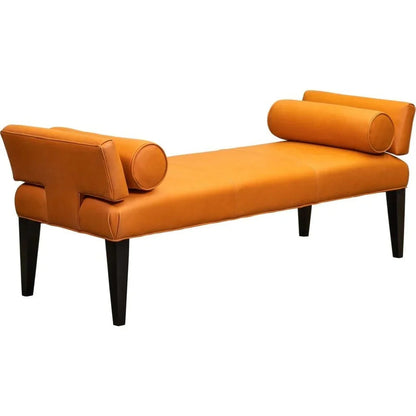 Pimlico Leather And Bolster Pillows Bedroom Bench