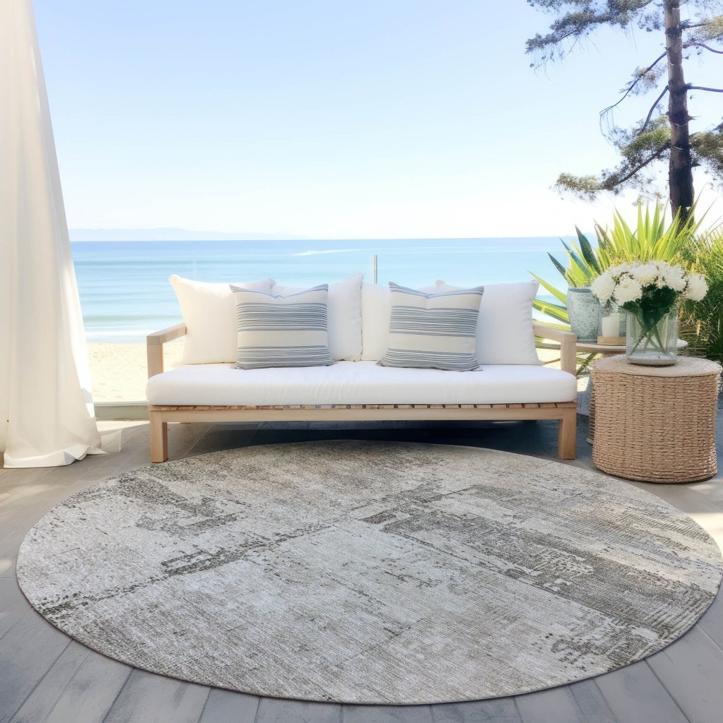 LOOMLAN Rugs Pliora Ivory Washable Indoor-Outdoor Rug
