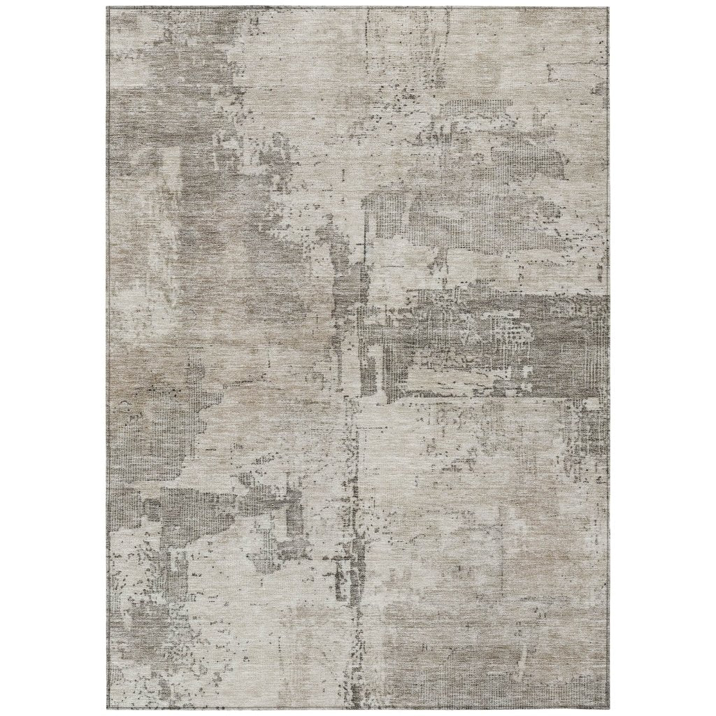 LOOMLAN Rugs Pliora Ivory Washable Indoor-Outdoor Rug